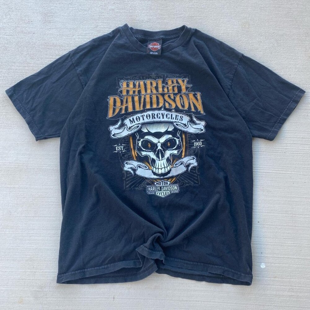 Vintage San Antonio Alamo Harley Davidson black te